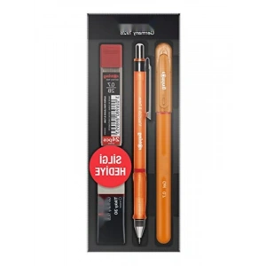 Turuncu 0.7 mm Jel Kalem ve Mekanik Kurşun Kalem Seti