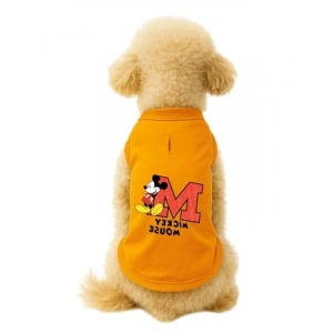 Turuncu Mickey Mouse Desenli Kedi ve Köpek Atlet, XL Boy