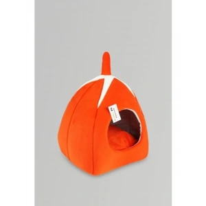 Turuncu Piramit Kedi Yatağı, Yıkanabilir, 40 x 40 cm