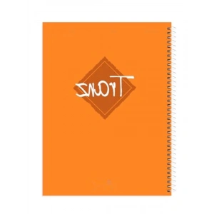 Turuncu Spiralli Kareli Defter - 200 Sayfa, Plastik Kapak