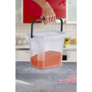 Tutma Saplı Saklama Kabı, 6 Litre Kapasite ile Bakliyat ve Un için