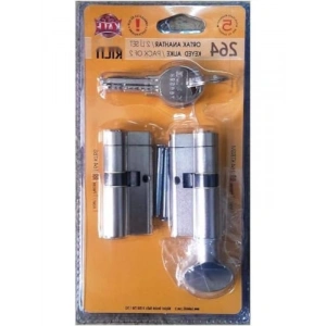 Tuzaklı Kilit Göbeği, 2li Set, 68 mm, Nikel