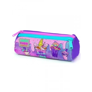 Üç Bölmeli Pembe Mor Dondurma Kalem Çantası, Kız Çocuklar için