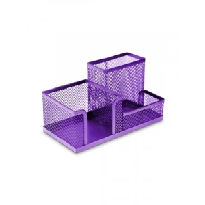 Üçlü Metal Ofis Seti - Mor Perfore Tasarım