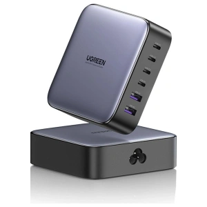 UGREEN Nexode 200W GaN II 6 Portlu Masaüstü Hızlı Şarj Cihazı İstasyonu 4xUSB-C, 2xUSB-A, Gri - 40914