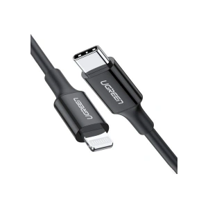 UGREEN Type-C to Lightning 3A PD MFi Sertifikalı Hızlı Şarj Kablosu, 1 Metre, Siyah, 60751