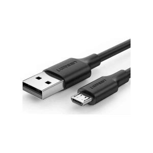 Ugreen USB-A - Micro USB Kablo, Nikel Kaplama, Siyah, 1.5 Metre, 60137