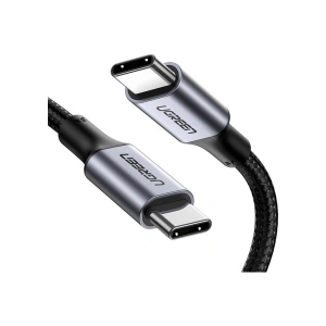 UGREEN USB-C 100W 5A QC PD Örgülü Hızlı Şarj Kablosu, 1 m, Siyah, 70427