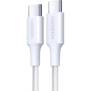 Ugreen Usb-C 100W 5A Qc Pd Örgülü Hızlı Şarj Kablosu, 1 Metre, Beyaz, 35220