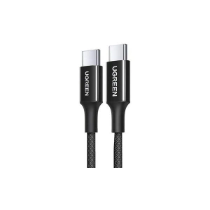 Ugreen Usb-C 100W 5A Qc Pd Örgülü Hızlı Şarj Kablosu, 1 Metre, Siyah, 65249