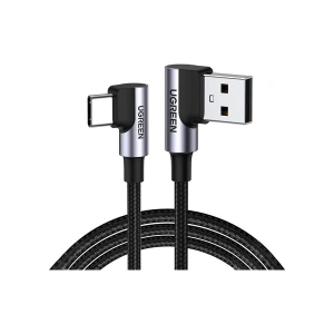 UGREEN USB-C to USB-A 3A QC 90 Derece Hızlı Şarj Kablosu, 1 Metre, Uzay Girişi, 20856