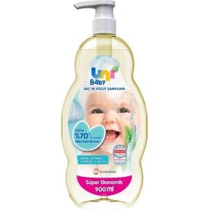Uni Baby 900 ml Şeffaf Bebek Şampuanı Göz Yakmayan Formül ile Dermatolojik Olarak Test Edilmiş