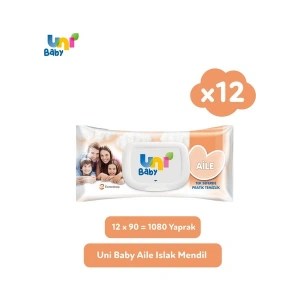 Uni Baby Aile Islak Mendil 12x90 (1080 Yaprak)
