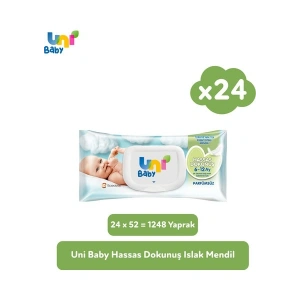 Uni Baby Hassas Dokunus Islak Mendil 24x52 (1248 Yaprak)