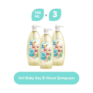 Uni Baby Saç Ve Vücut Şampuan 700 Ml X 3 Adet