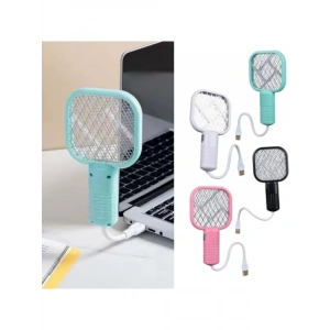 USB Bağlantılı Mini Elektrikli Sinek Öldürücü Raket - UV Işıklı