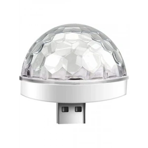 USB Girişli Led Disko Topu, Renkli Işık Efekti