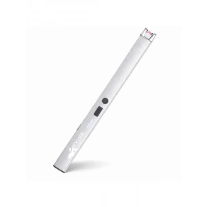 USB şarjlı elektrikli çakmak, rüzgar geçirmez, gümüş renk