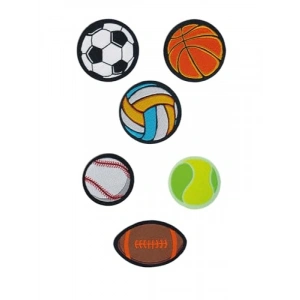 Ütü ile Yapışan Dokuma Arma Seti, Toplar, Spor Temalı