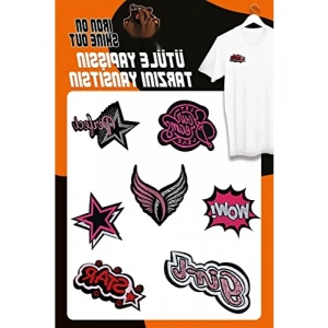 Ütü ile Yapışan Dokuma Seti - Patch Yama Girl Modeli