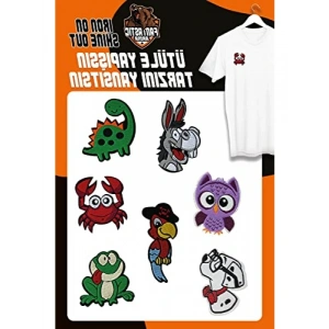 Ütü ile Yapışan Dokuma Seti - Renkli Hayvanlar