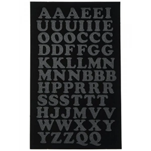 Ütüyle Yapıştırılabilir Siyah Harf Seti, 3/4 İnç Boyutunda