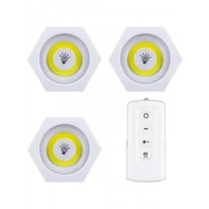 Uzaktan Kumandalı 3lü Köşeli LED Spot Lamba Seti