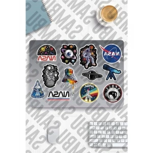 Uzay Temalı Sticker Seti, Laptop ve Telefon İçin Etiketler