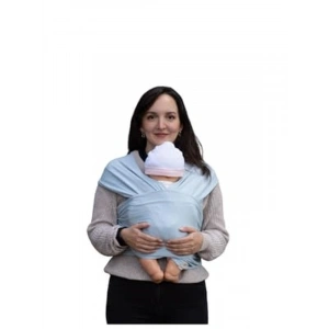 Uzun kumaş bebek taşıma şalı, mavi renkte, rahat ve kullanışlı