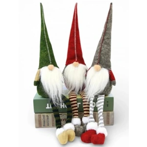 Uzun Şapkalı Kırmızı Yılbaşı Cücesi - Eğlenceli Dekorasyon