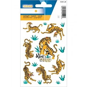 Vahşi Kaplanlar Temalı Renkli Etiket Seti