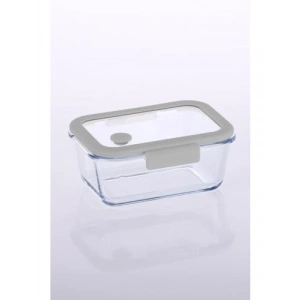 Vakumlu Cam Saklama Kabı - 800 ml, Gri Renk