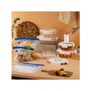 Vakumlu Cam Saklama Kabı ve Gıda Torbası Seti