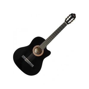 Valencia VC104TCBK Siyah Cutaway Klasik Gitar 4/4 (Sap Çelik+Kılıf)