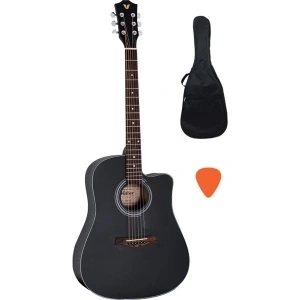 Valler AG240 BK Akustik Gitar 650 cm Uzunlukta Kılıf ve Pena Hediyeli Siyah Renkli