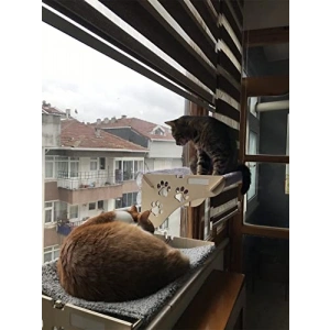 Vantuzlu Ahşap Kedi Yatağı - Büyük Boy