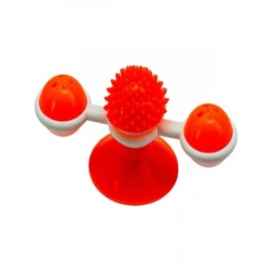 Vantuzlu Döner Ödül Mama Hazneli Kedi Oyuncağı, Turuncu