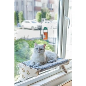 Vantuzlu Gri Kedi Yatağı, X-Large