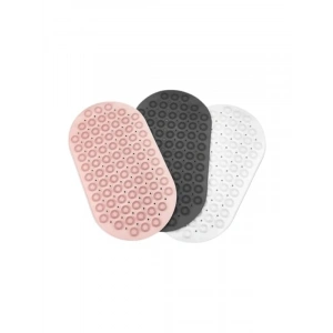 Vantuzlu Masajlı Silikon Banyo Paspası, Kaydırmaz, Antrasit, 37 x 68 cm