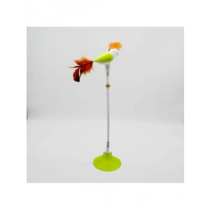 Vantuzlu Yaylı Kedi Oyuncağı - Limon Yeşili