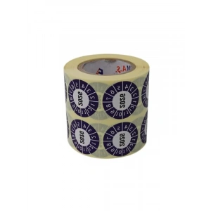 Vellum Tarih Seçme Etiketi 30mm X 30mm Ruloda 1000 Adet (Mor, 2026)