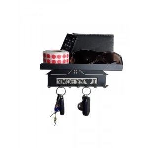 Vidalı Mat Siyah Anahtar Askılığı - 7 Bölmeli Şık Tasarım