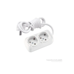 Viko Multi-Let İkili Priz Topraklı Kablolu Çocuk Korumalı 1 Metre-Beyaz 90113201