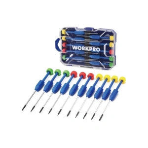 Workpro WP200530 Cr-V 10 Parça Profesyonel Manyetik Hassas Tornavida Seti