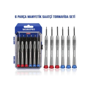 Workpro WP200549 6 Parça Profesyonel S2 Manyetik Saatçi Tornavida Seti