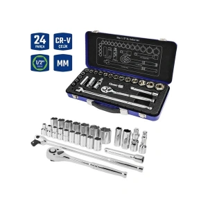 Workpro WP202564 1/2’ Cr-V 24 Parça Metrik Ağır Hizmet Lokma Takımı