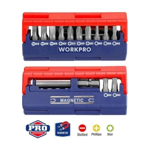 Workpro WP221062 13 Parça Manyetik Cr-V Vidalama Bits Uç Seti