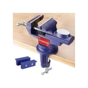 Workpro WP233010 65MM 360° Döner Tabanlı Örslü Profesyonel Mini Tezgâh Mengene
