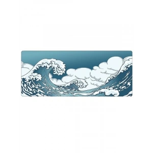 XXL Büyük Oyuncu Mouse Pad - 90x40 cm, Mavi Dalga Deseni