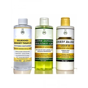 Yağlı Boya Seti: Terebentin, Vernik ve Temizleyici, 3 x 250 ml